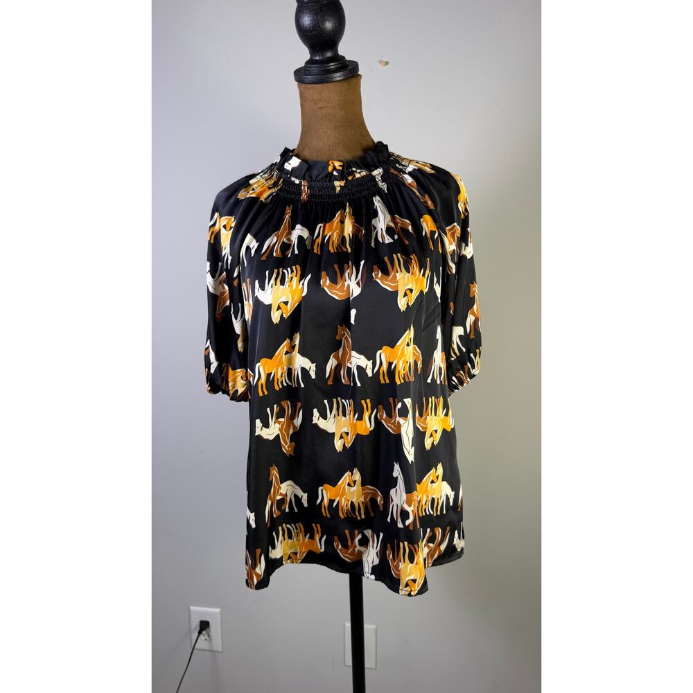 THML Women’s Horse Print Blouse – Size XS $ 70 - Picture 6 of 12